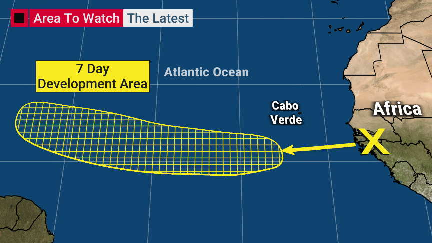 HeatherZWeather's tweet photo. We've got a LOOOONG time to watch this new tropical wave coming off of Africa ⏰

On average, it takes a system nearly 2 WEEKS to cross the Atlantic (if the conditions are right)! https://t.co/lQIblqxDLy