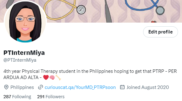PTInternMiya's tweet photo. I made this twitter account last 2020 and ngayon 2023 na. Now, I'm currently an incoming 4th year student entering internship season! 

Bilis ng panahooon! Goodluck po sa ating lahat! 💙 https://t.co/cpjTOefEgq