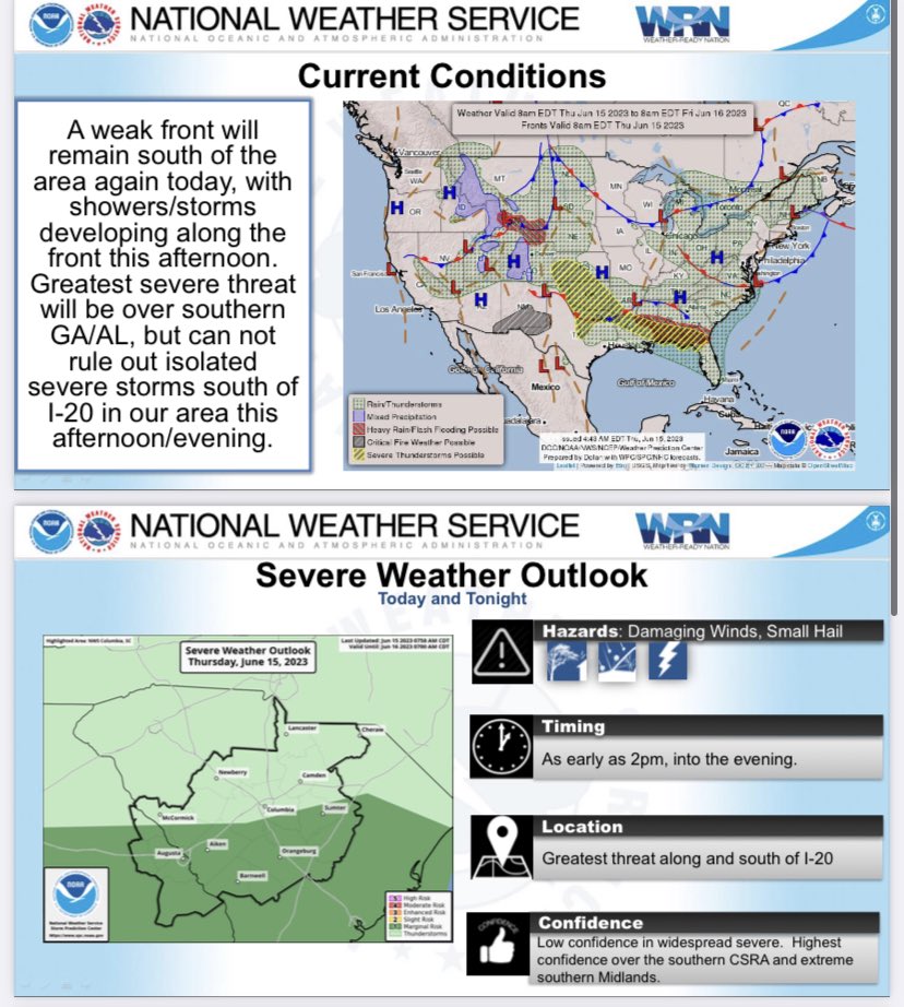🌩️ Latest Weather Update: Severe Storms Possible Today! 🌩️

Take care and stay safe! 

#SevereWeatherAlert #StaySafe #WeatherUpdate #BePrepared