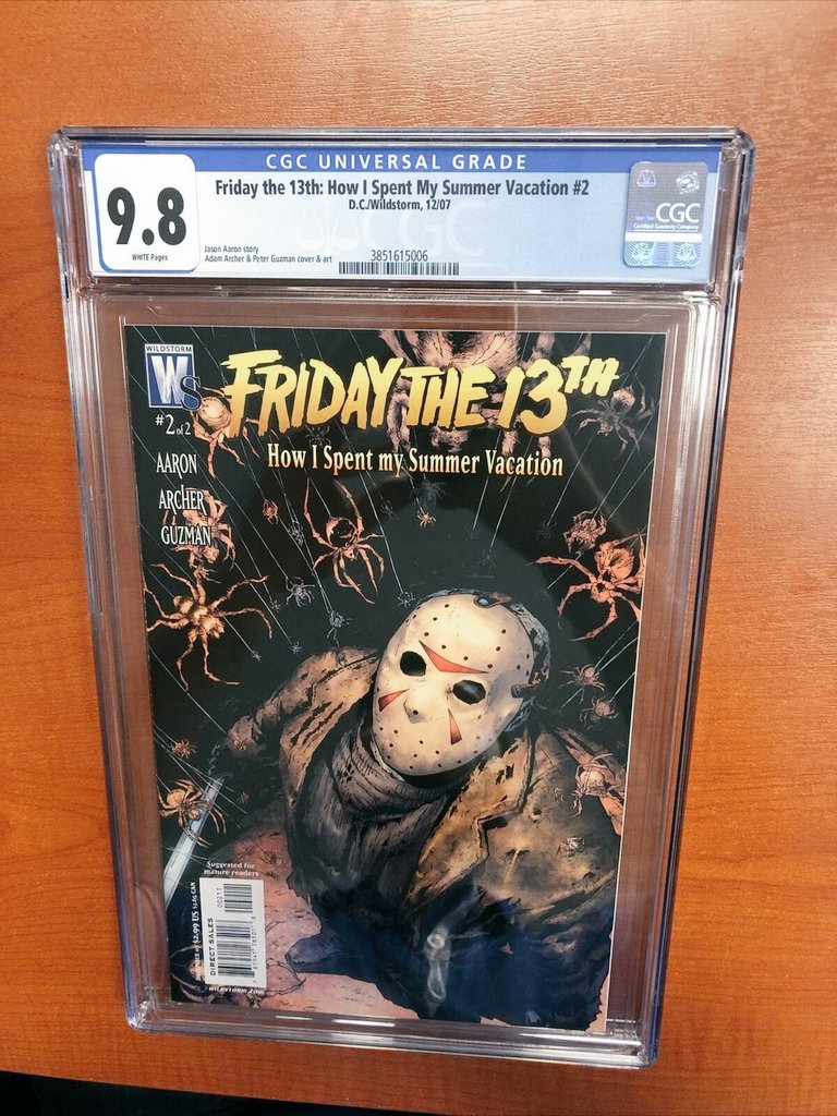 The great 2-issue limited comic book miniseries 'How I Spent My Summer Vacation' is officially canon with all 12 films 👏🏻

Set in 2007, four years after Part 10 (Freddy vs. Jason) it explains why Jason went back to wearing a sack on his head  at the beginning of Part 11 (2009) 🤐