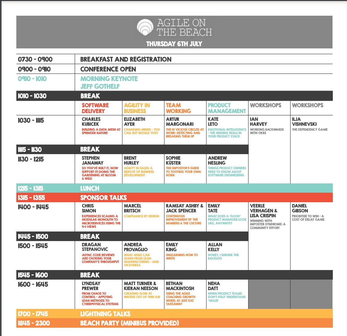 Agileonthebeach's tweet image. With just under three weeks to go, start planning your journey now by downloading our awesome lineup of 🧠 inspiring speakers, 🤹 interactive workshops, and 🤝 networking opportunities! 📥  #AOTB2023

Book your ticket today agileonthebeach.com