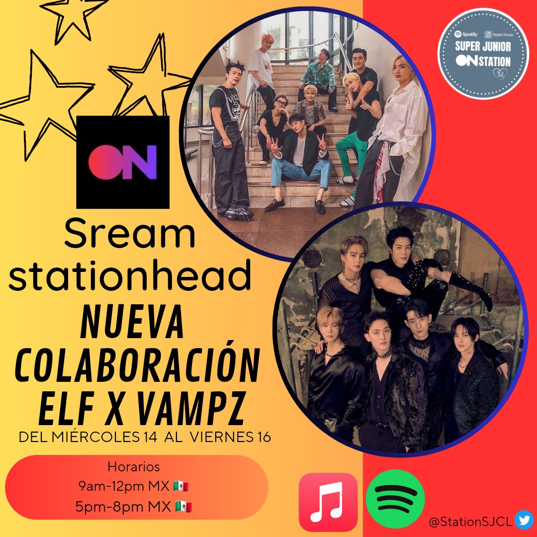 StationSJCL's tweet photo. 🔴 AL AIRE 

ELF X Vampz Comenzamos ‼️

📻 https://t.co/aVKDorwMwm

Hoy estará sonando 
🎧 Super Junior 💙 VAV ❤️ ←⁠(⁠*⁠꒪⁠ヮ⁠꒪⁠*⁠) 

#VAV 
#SUPERJUNIOR 
@SJofficial @VAV_official https://t.co/QXtLLDO5sP