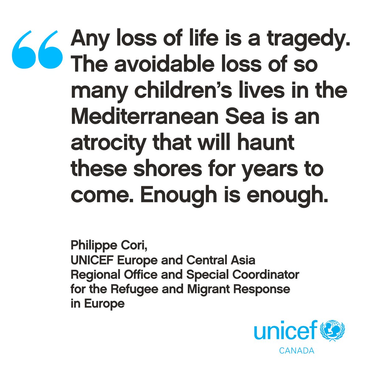 UNICEF Canada on Twitter ".UNICEF is deeply saddened and shaken by