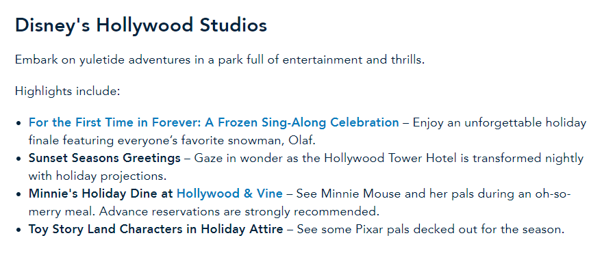 The Jingle Bell, Jingle BAM! nighttime spectacular will only be shown during Disney Jollywood Nights.