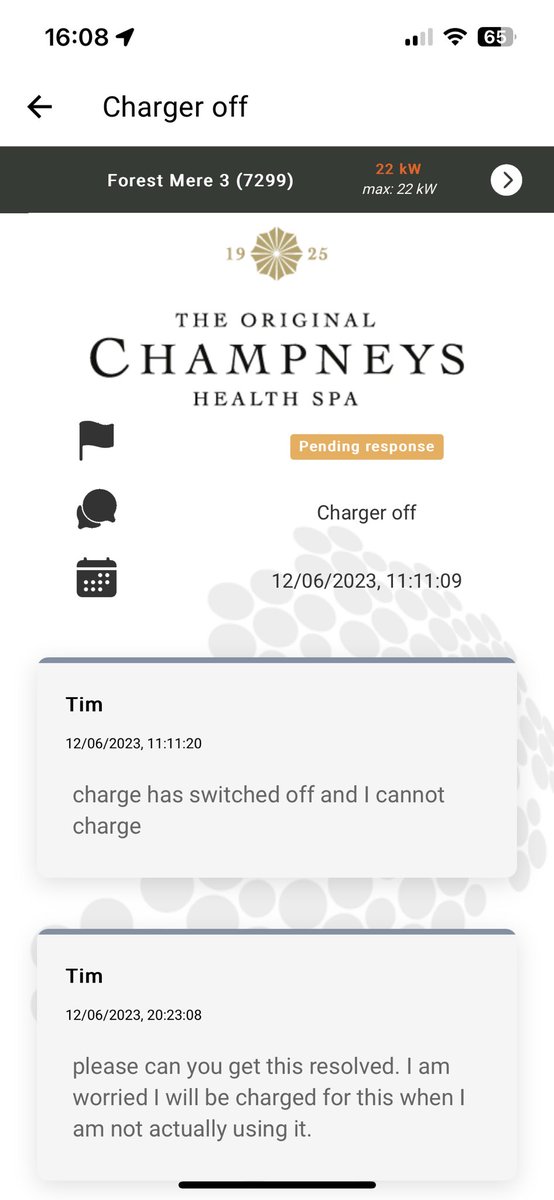 timfusciardi's tweet photo. @ChargePointnet @champneys Already raised a ticket on your app https://t.co/Ca4AVyvAka