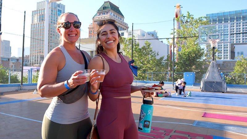 CalFit's tweet image. Take your yoga practice to new heights! ✨🧘‍♀️ 

Grab a friend and join us at the Downtown Cal Fit on Wednesday, June 28th for Class &amp;amp; a Glass. An hour of flow followed by a glass of Di Stasio Vineyards wine + appetizers in the lounge.

CAAGJune2023.eventbrite.com