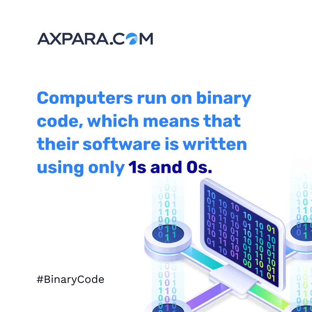 Axpara_com's tweet photo. Computers might seem mysterious, but at their core, they understand one thing: binary code. It's the foundation of software, the driving force behind innovation! 🔑🖥️ #BinaryFoundation https://t.co/Y7RuuVRcd5