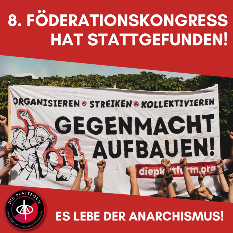 On the 20th and 21st of May we, the Anarchacommunist Federation Die Plattform, held our 8th congress in the city of #Cologne. The main topic of discussions was the develpment of our programmatic foundations. 

You can read the full report on our website: dieplattform.org/2023/06/13/8-k…