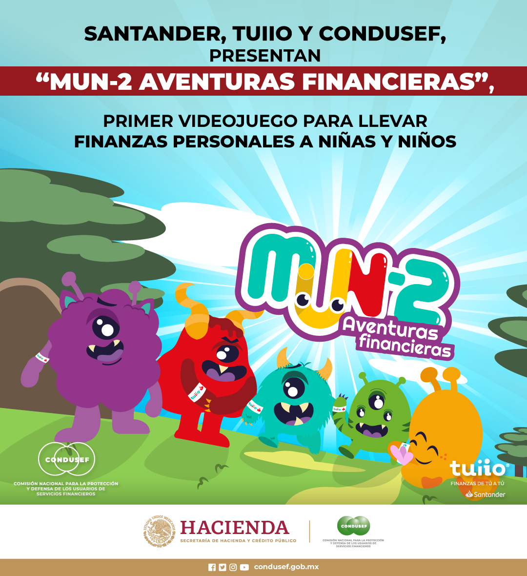 CondusefMX's tweet photo. #Comunicado Mun-2 Aventuras Financieras, cuyo acceso en línea es totalmente gratuito, permite a niñas, niños y público en general, aprender de una forma dinámica y divertida los conceptos básicos de finanzas personales. Checa la información completa aquí: https://t.co/l2f3cymViv https://t.co/5PniHFSaTw