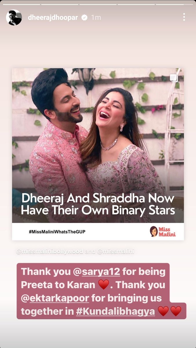 alliswellsy's tweet photo. Thanku for being our Preeta and Karan to us ❤️🥺
#PreeRan #DheeShra #DheerajDhoopar #ShraddhaArya https://t.co/e7qbK0EHQo