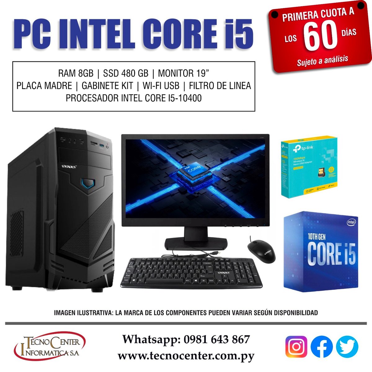 TecnoCenter_Py's tweet image. Rendimiento y potencia para trabajar sin preocupaciones. PC Intel Core i5 SSD 480 GB. Adquirila en cuotas desde Gs. 295.000! WApp Directo 📲 0981643867.

#PCdeEscritorio #IntelCorei5 #PCdesktop #TecnoCenterPy