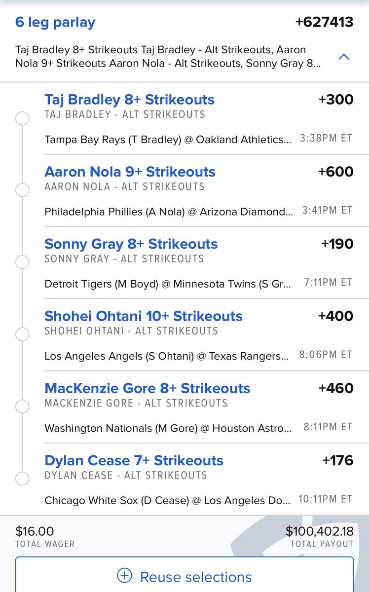 carnepierre199's tweet image. I’m due for another $100k parlay. I’m giving away $5k to 5 winners when it hits. Link in my bio to join the discord #GamblingTwiiter #sportsbettingpicks must LIKE/RETWEET 🍀