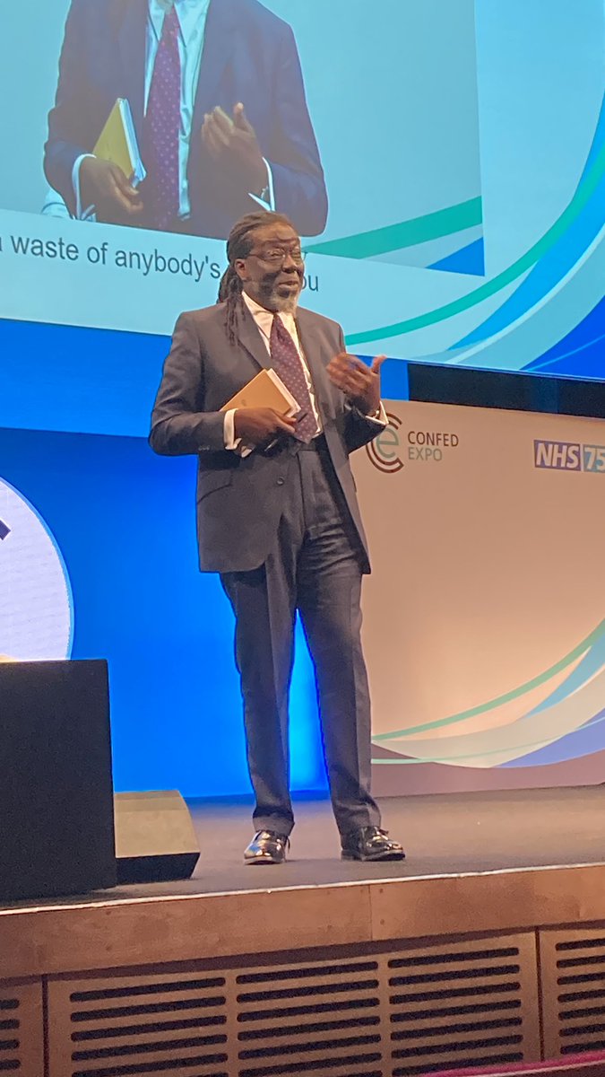 <a href="/Voa1234/">Victor Adebowale</a> closes <a href="/ConfedExpo/">NHS ConfedExpo</a> with reminder that it’s a privilege to be a leader in health &amp; social care, &amp; that leaders have a duty to bring optimism to all the challenges facing the system. We’ve had a great couple of days talking to people about homeless &amp; inclusion health.