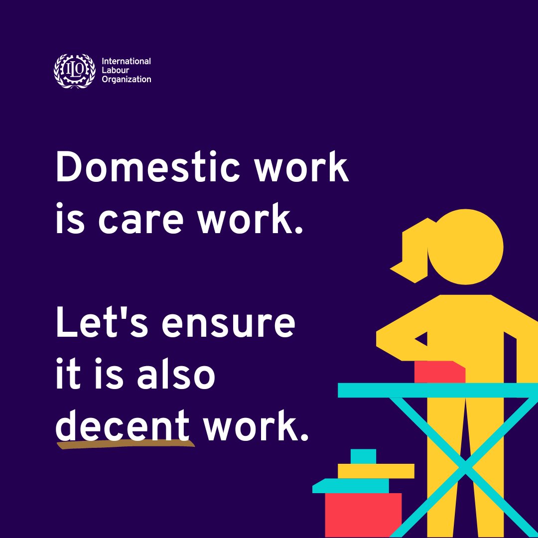 Domestic workers provide essential care services. Let’s recognize and respect the rights of those who enable everyday life for so many. ✔️ #RatifyC189