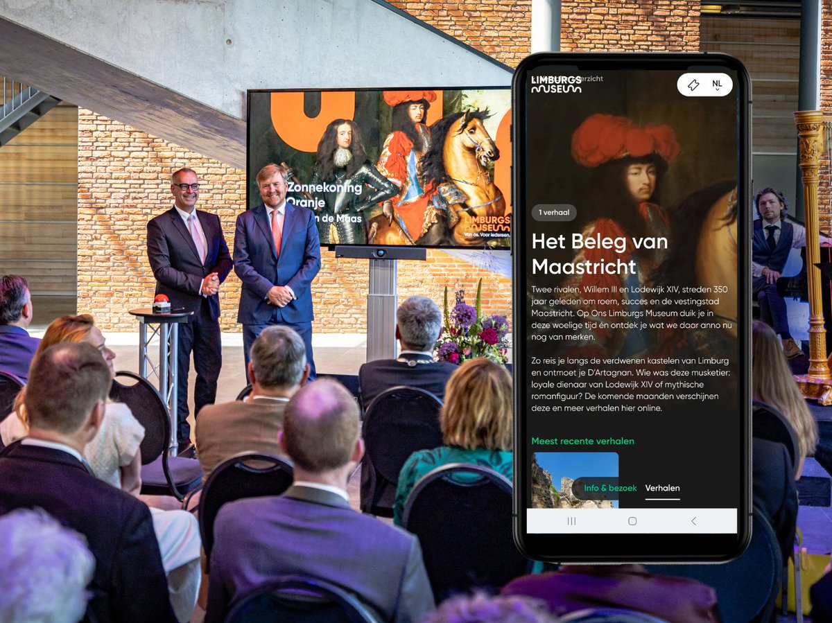 ONS LIMBURGS MUSEUM | Koning Willem-Alexander opende afgelopen vrijdag niet alleen onze nieuwe tentoonstelling #DeZonnekoningEnOranje: ook opende hij officieel een nieuw thema op het multimediale platform #OnsLimburgsMuseum. Neem zelf een kijkje: bit.ly/3JdCax2 #limburg
