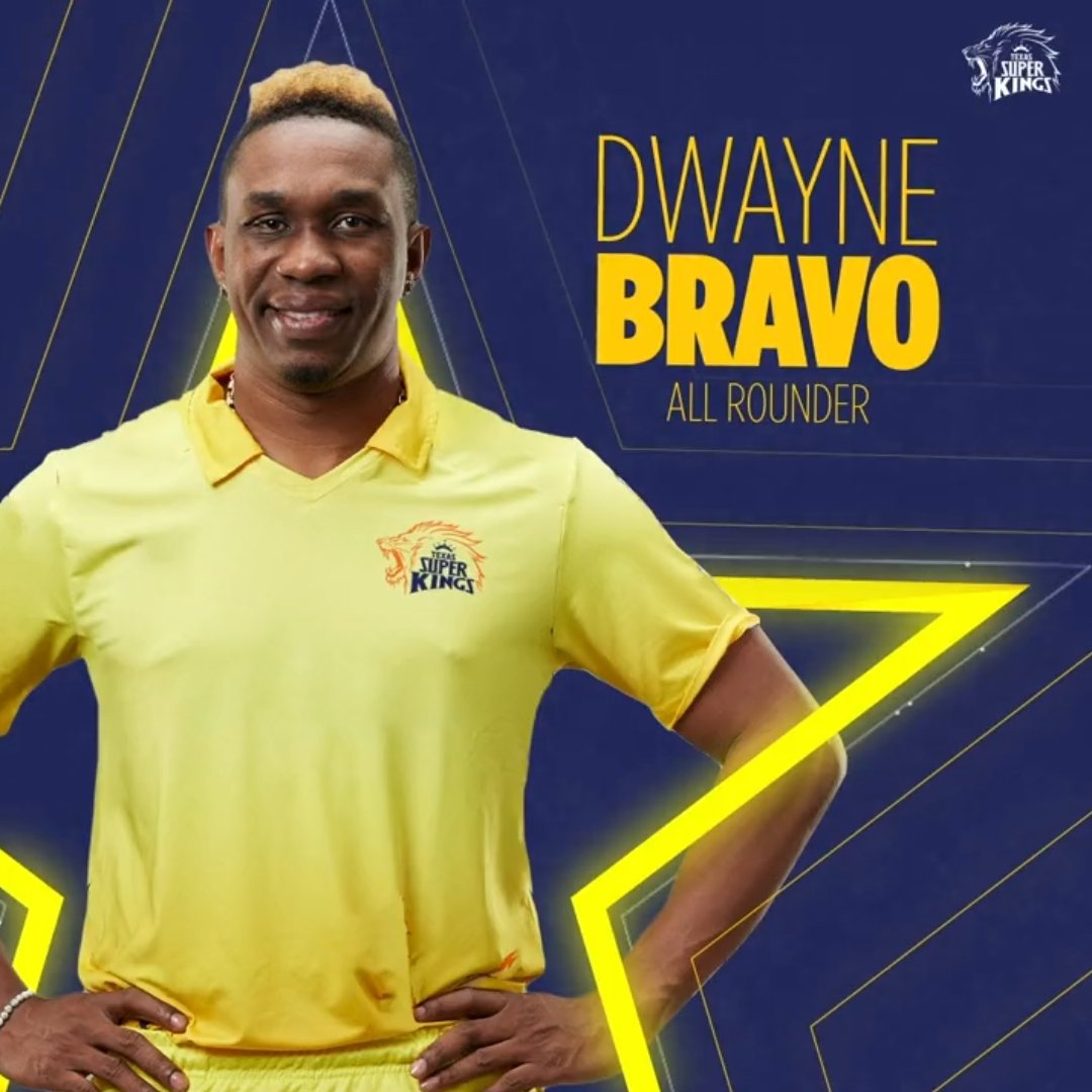 DJ Bravo is back 🦁🔥

He will play for TSK team 💛

#WhistlePodu #Yellove #CSK #T20
