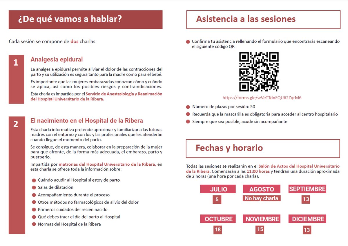 GVAlaRibera's tweet photo. 👉Estàs #embarassada i vols que el teu xiquet/a nasca al nostre Hospital?
👶Coneix l'analgèsia epidural i com afrontem el moment del #naixement a @GVAlaRibera abans que arribe el gran dia, a través de les nostres xarrades.
📣Pròxima xarrada, el 5 de juliol😄
Inscriure't‼️ https://t.co/pgrhqTV3V0