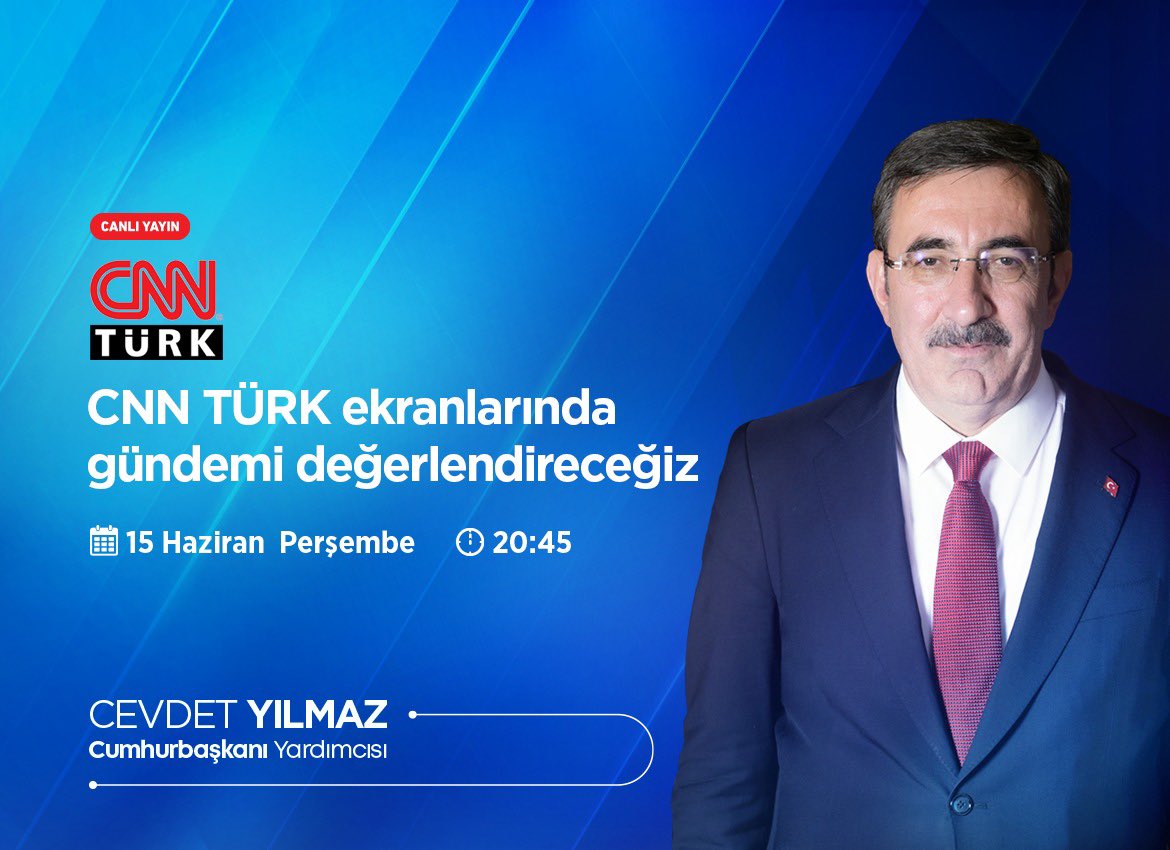 Bu akşam <a href="/cnnturk/">CNN TÜRK</a> ekranlarında gündemi değerlendireceğiz 

📡 #Canlı

🗓 15 Haziran 2023

⏰ 20:45