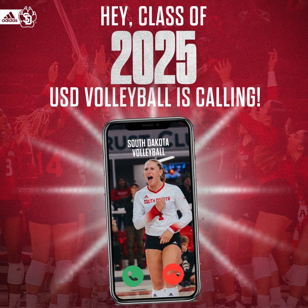 Hey, class of 2025… 

South Dakota Volleyball is calling ☎️

#WeAreSouthDakota x #GoYotes 🐾