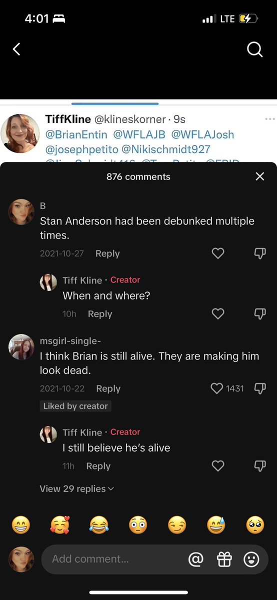BethnayMPorter's tweet photo. Tell me why I got this response last night from a post a year and a half ago? And how does this person still think Brian’s alive? @Nerdy_Addict your BFF Stan is making a comeback. https://t.co/xOKo3zwZsc