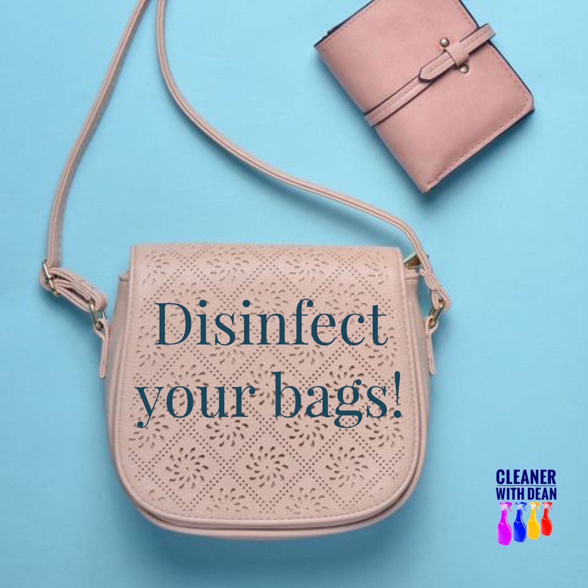 thecleaningdean's tweet photo. Today’s a reminder to wipe down something you use everyday- your bags and wallets! Just do a quick swipe with a disinfectant wipe to clean them up!

#bags #wallets #purse #clean #tidy #hygienic #easy https://t.co/hHbnnFmQPs