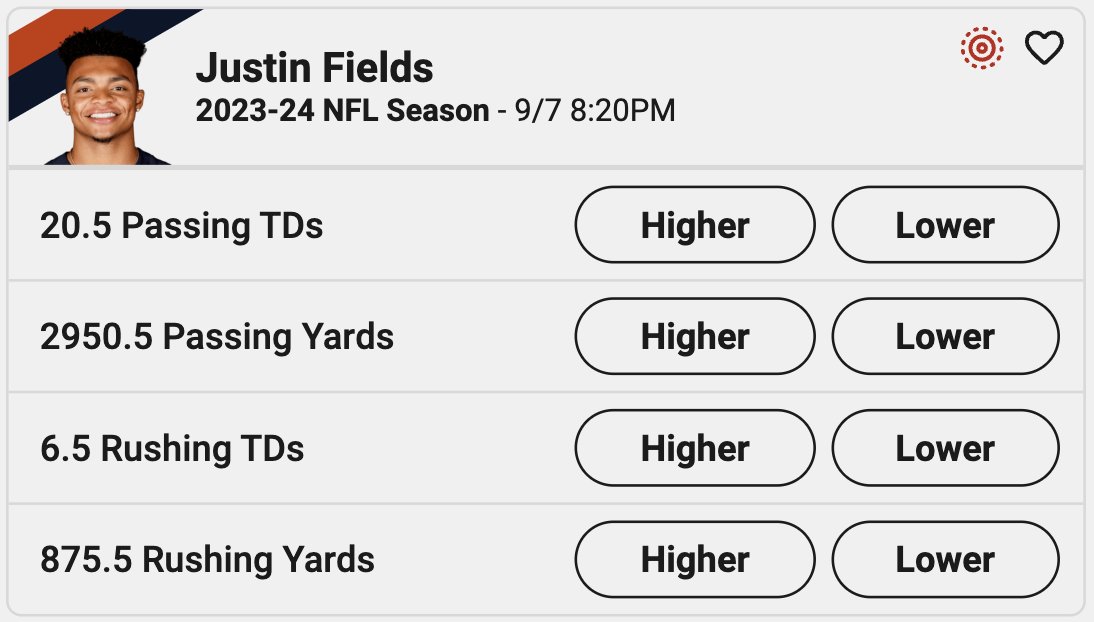 Underdog Fantasy on Twitter: "Justin Fields' rushing projections: 875.5