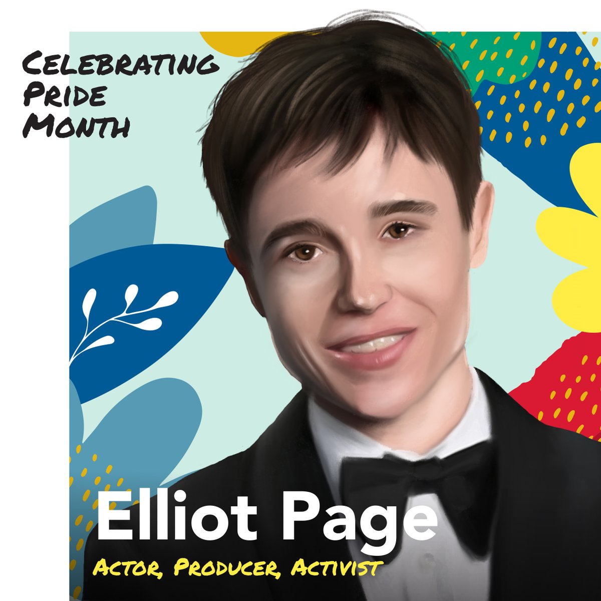 This #PrideMonth 🌈, we’re celebrating award-winning actor @TheElliotPage. In 2020, Page came out as a trans man. Through both his artistic and advocacy work, Page is a champion for the LGBTQ+ community.