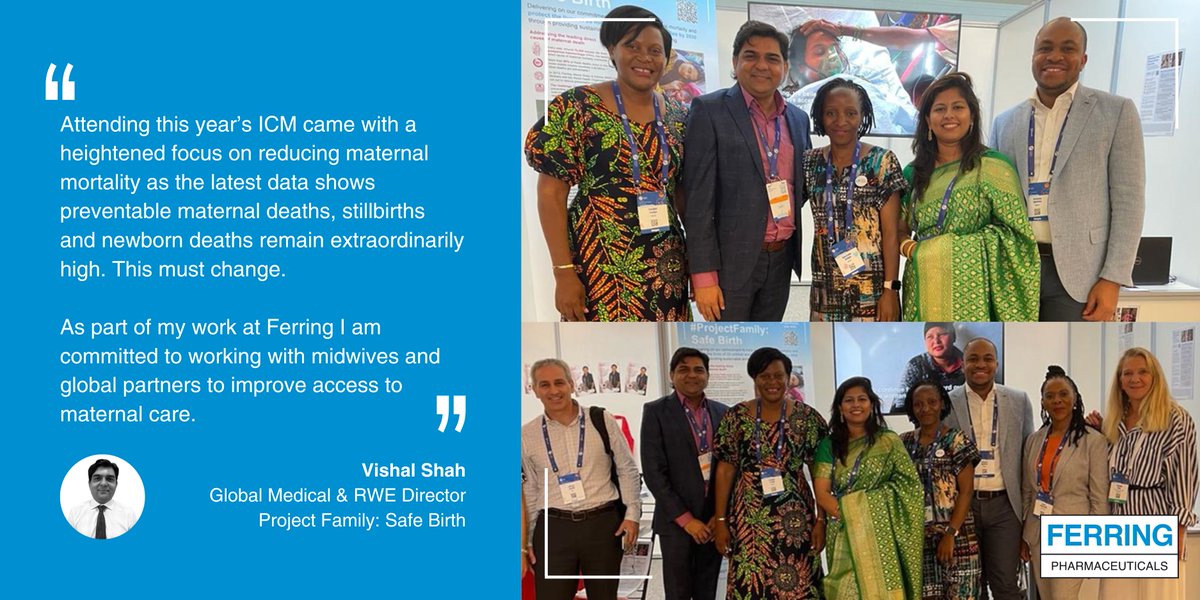 ferring's tweet photo. New data shows that progress on reducing maternal deaths has stalled since 2015. This must change. At Ferring we believe no woman should die while giving birth. We attended #ICM2023 to discuss how we can empower midwives to support #SafeBirth across the world. https://t.co/zhg5XJEbuU