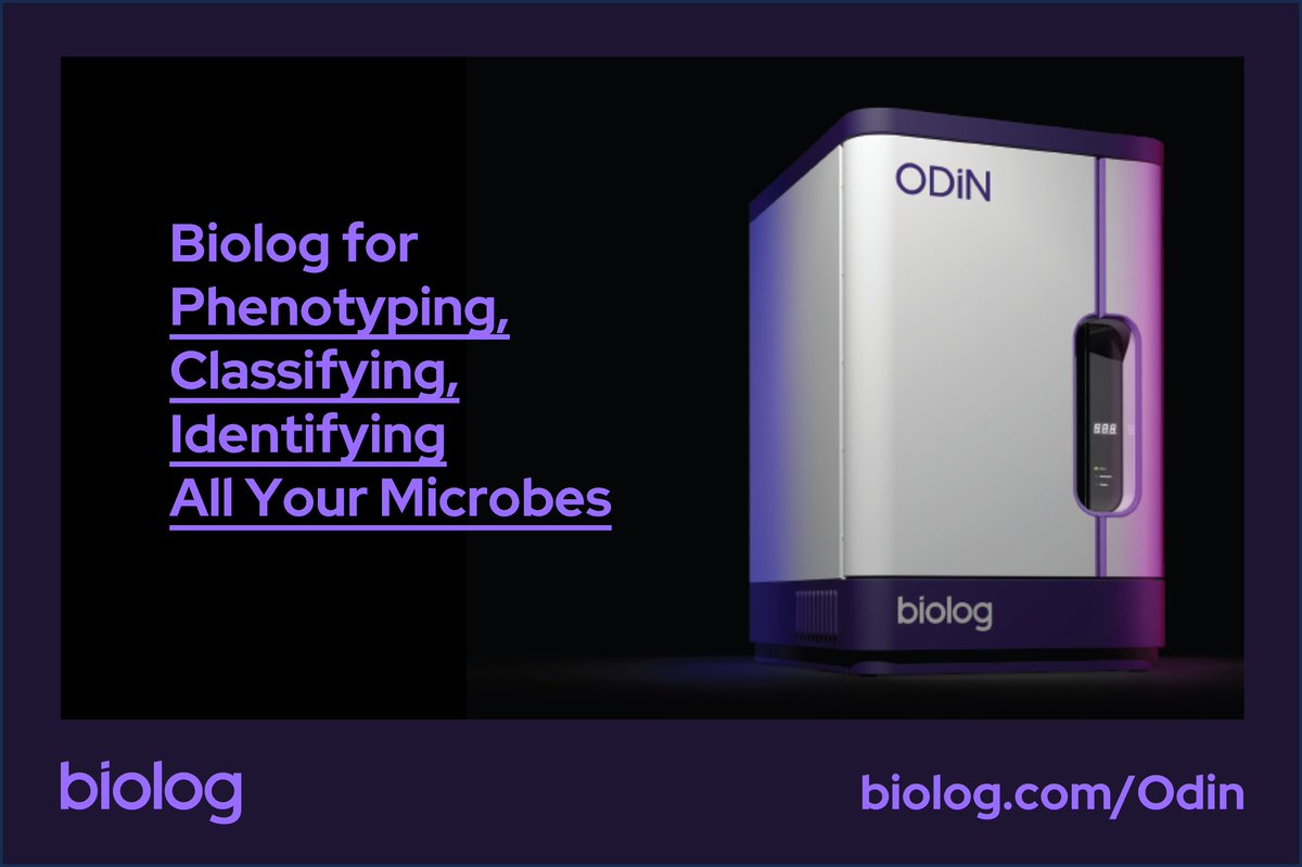 BiologInc's tweet photo. New Brand. New System. Meet Odin. Biolog’s latest and greatest, all-in-one solution for cellular metabolic characterization, growth kinetics, and microbial identification. If you’re at #ASM come see it at booth #1209 or learn more https://t.co/6L4Eat56Hj https://t.co/25Pk40Xqkj