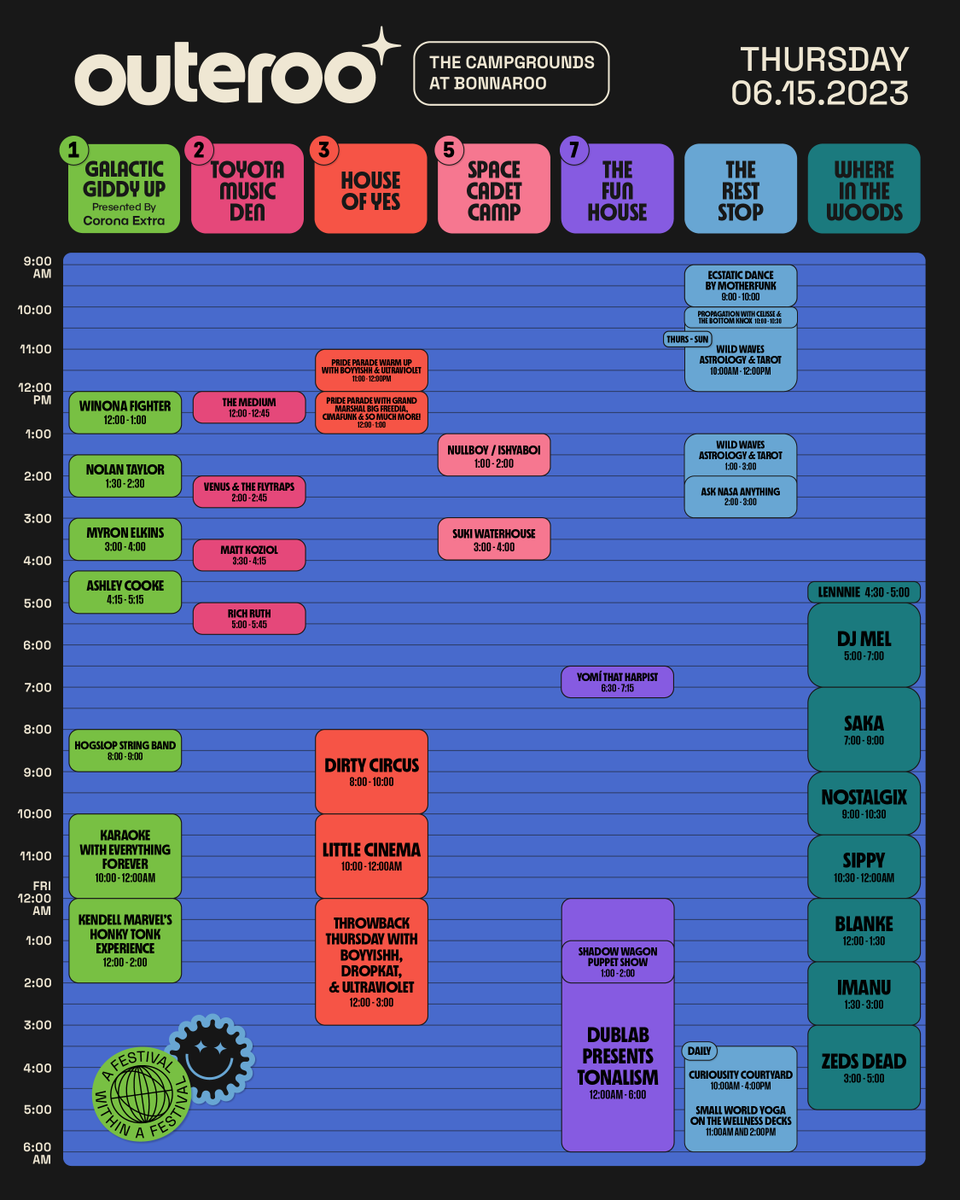 Bonnaroo schedule