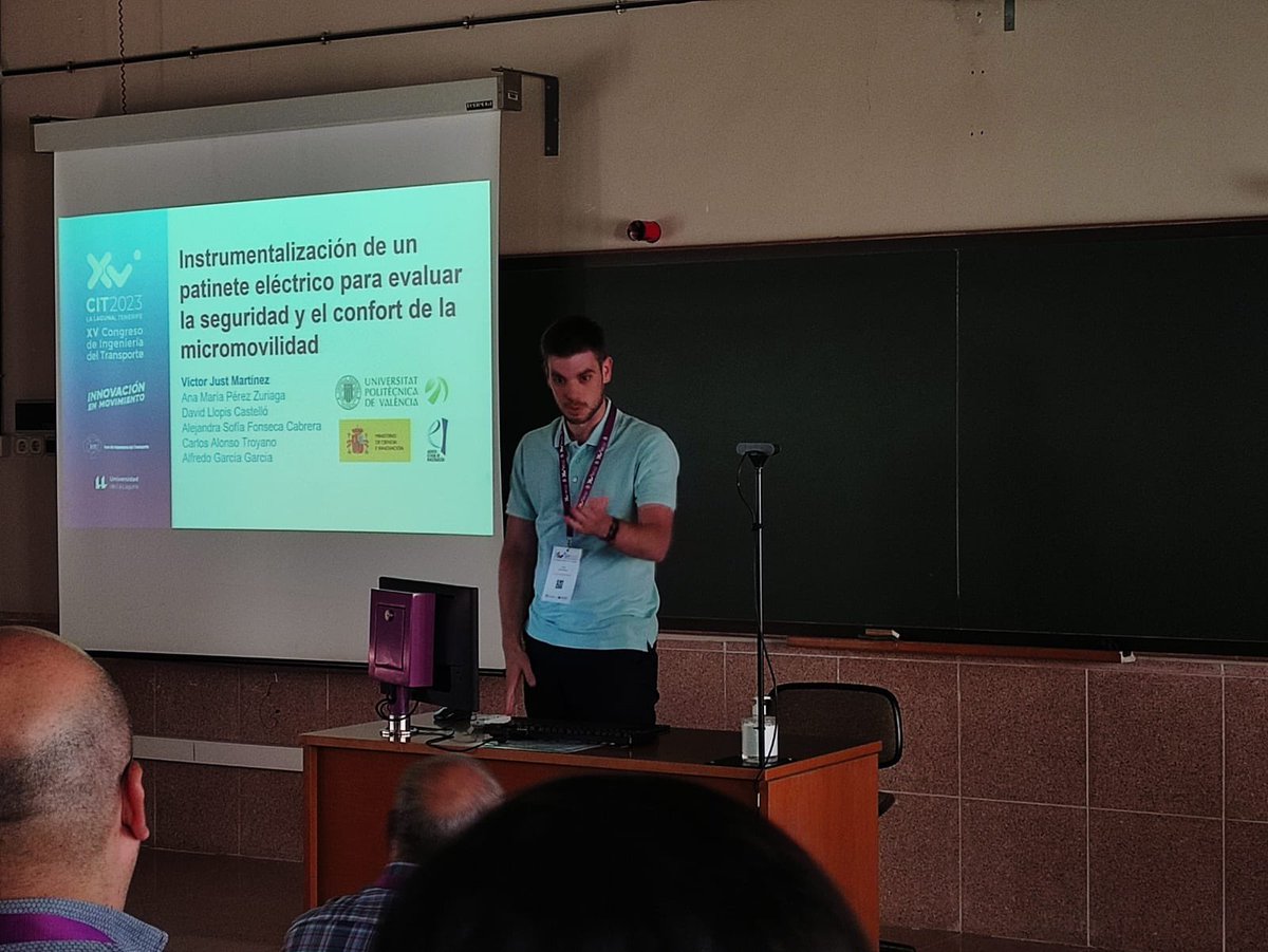 "Hemos desarrollado un sistema de sensores que permite estudiar el estado del #pavimento de la #infraestructura de #micromovilidad y la interacción entre sus #usuarios a un bajo coste y fácilmente adaptable” by Víctor Just <a href="/vicjusmar/">Víctor Just</a> 

<a href="/CIT_2023/">CIT2023</a> <a href="/FITransporte/">FITransporte</a> <a href="/DGTes/">Dir. Gral. Tráfico</a> <a href="/CaminosUPV/">Caminos UPV</a>