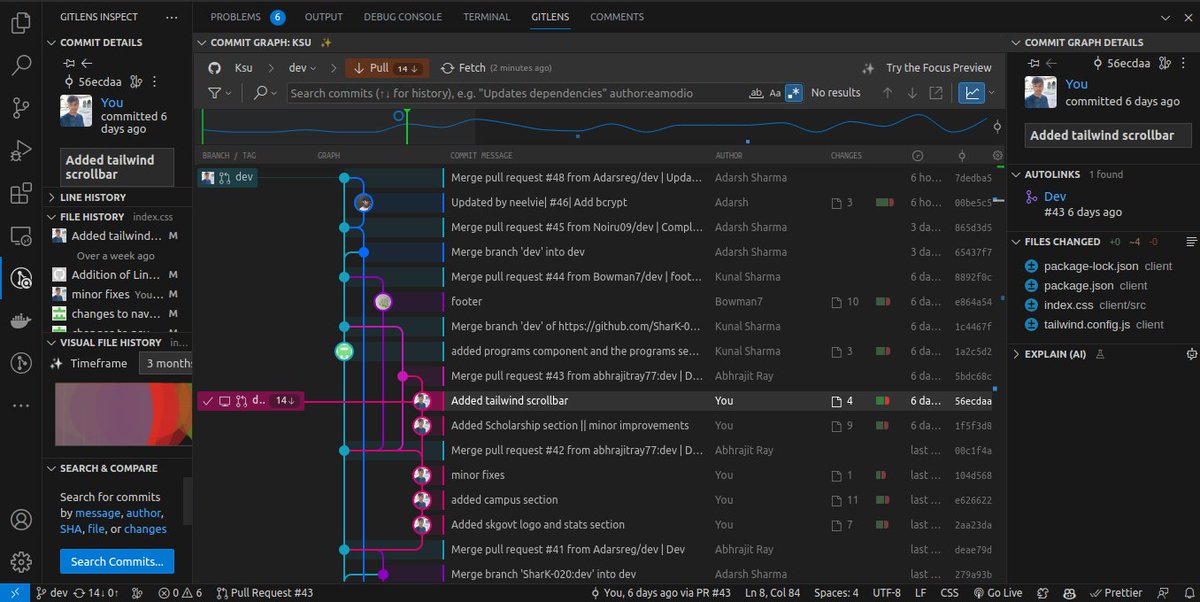 ray_abhrajit's tweet image. The new Gitlens workspace looks pretty good ✨

#gitlens #git #vscode