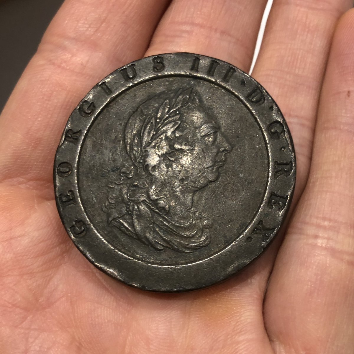 Recyclosaurus's tweet photo. Stumbled upon this little piece of history from 1797 at a recent clearance - looks like it could have been spent yesterday! 🕰️

Need a clearance? Send us a DM and our dino friend will get right back to you! 🦖 Website link in bio.

#houseclearance #rubbishremoval #gardenclearance https://t.co/9vIwXC9Wn1