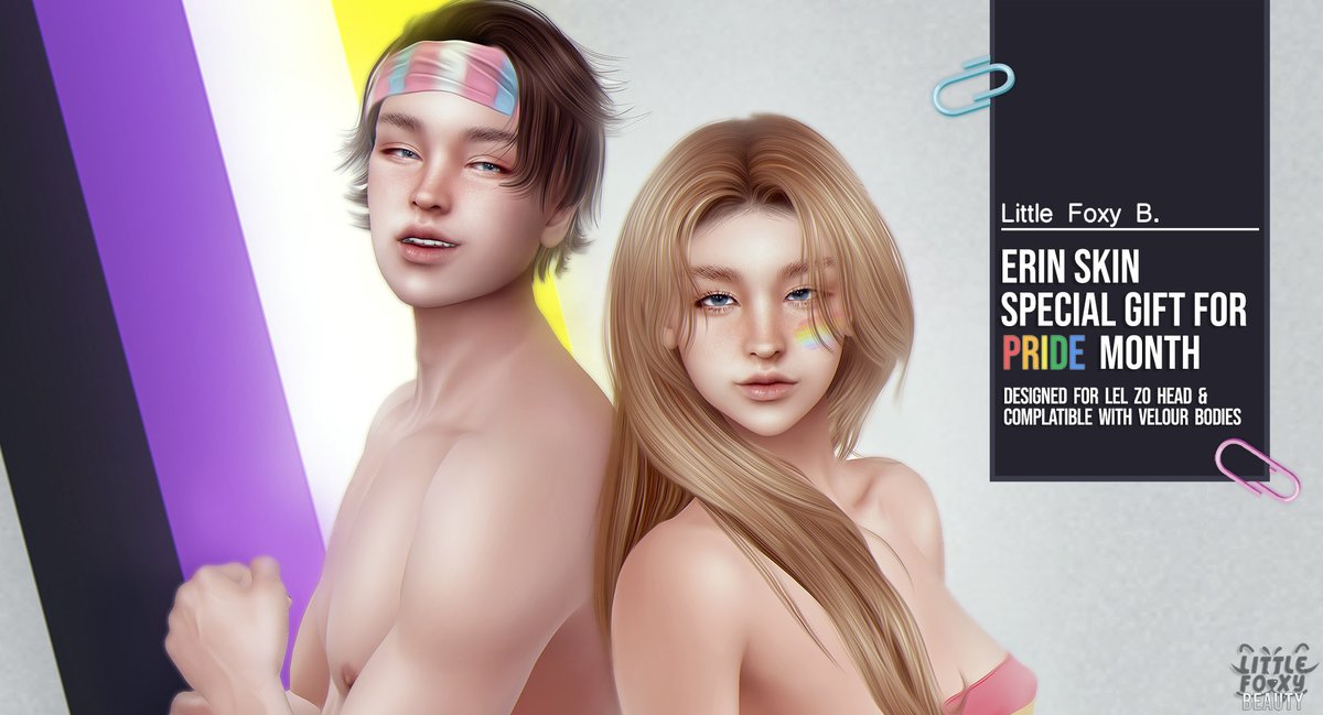 Hello Everyone 🦊 and HAPPY MONTH PRIDE 🌈 !!! with a special FREE skin gift, Im super proud to have the opportunity to made this gift this month for you and I hope you like it a lot because I made it with a lot affection. LM maps.secondlife.com/secondlife/Lon… #SecondLife #VirtualReality