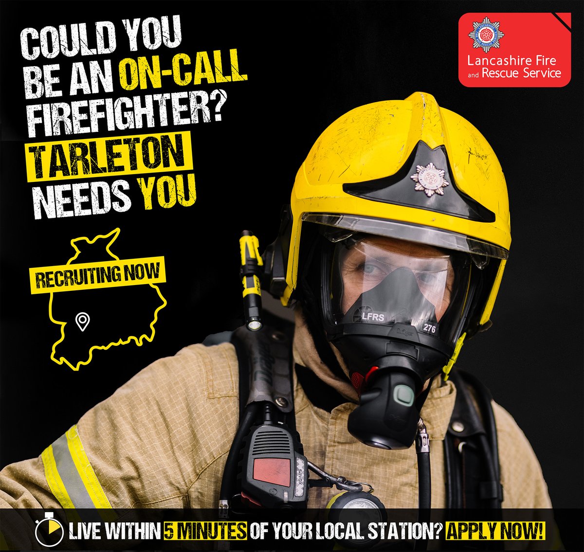 Join our Tarleton team 🚒

We are recruiting on-call firefighters now, come and see us on Wednesday between 7pm and 9pm to meet the crew and find out more!

jobs.lancsfirerescue.org.uk/vacancy/157042