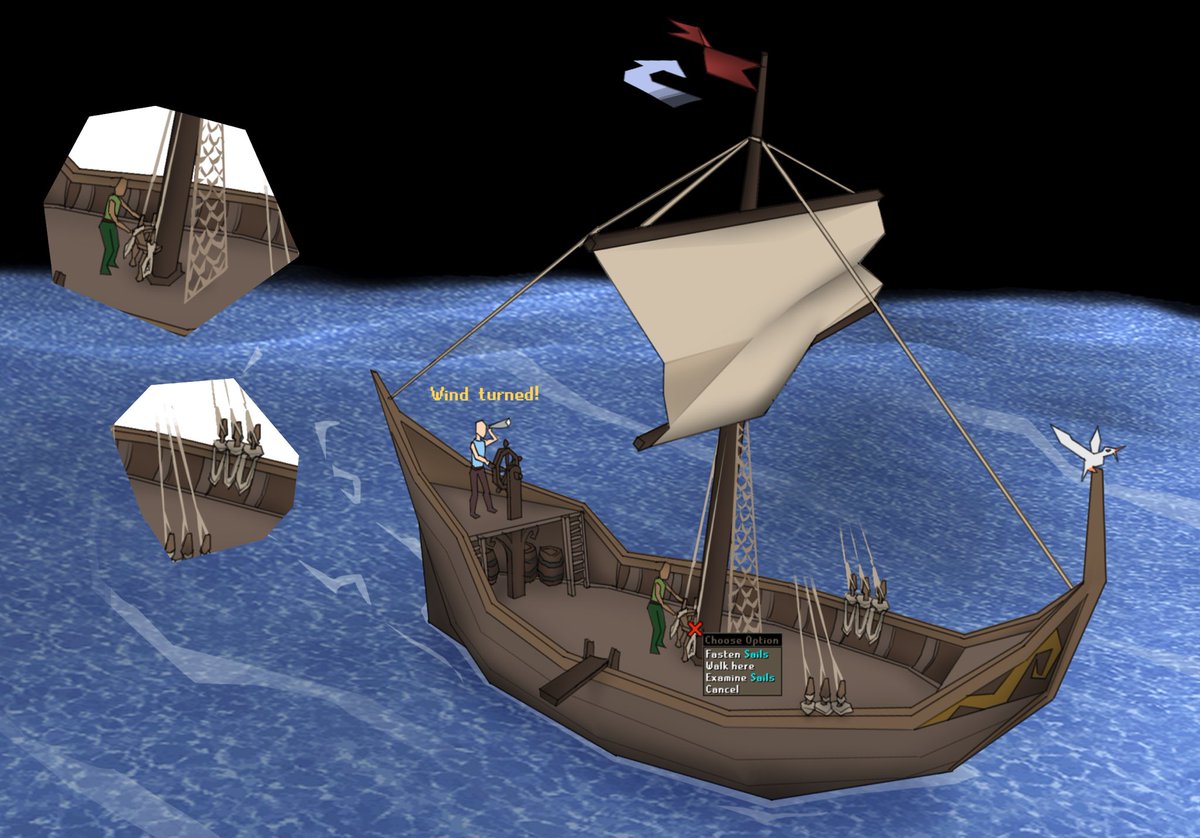 JagexJerv's tweet image. Intrigued by the Sailing skill? Check out this great blog with information about Sailing’s Core gameplay! 

Also, here’s some of the boat drawings I was working on!