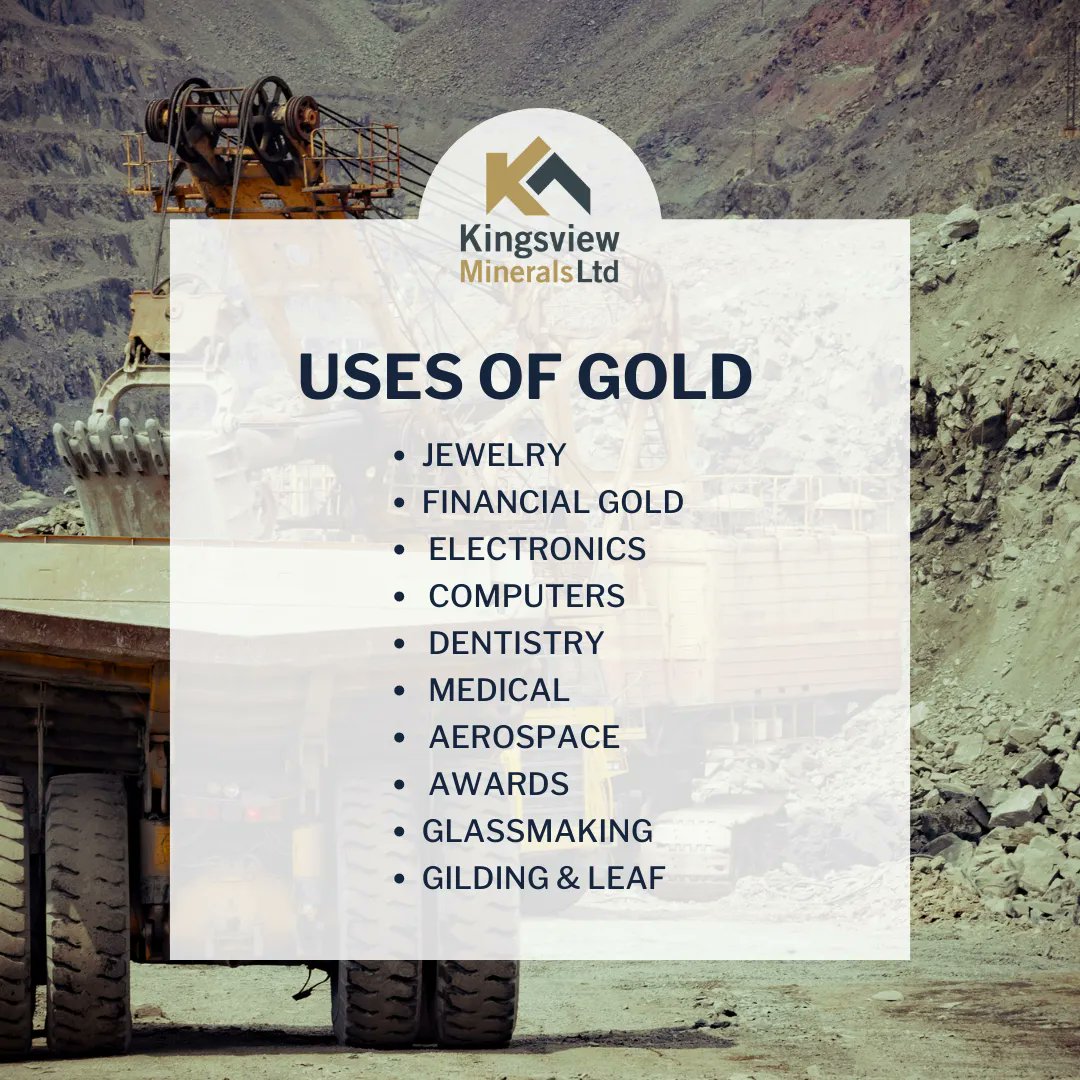 KingsviewMin's tweet photo. At Kingsview Minerals, we're proud to be exploring for this precious metal with such a broad range of applications. #GoldInIndustry

➡️ Visit our website at https://t.co/YJjvpklEwR 

 $KVM $KVM.C

 #MiningIndustry #PreciousMetals https://t.co/YaYXPb0IGe