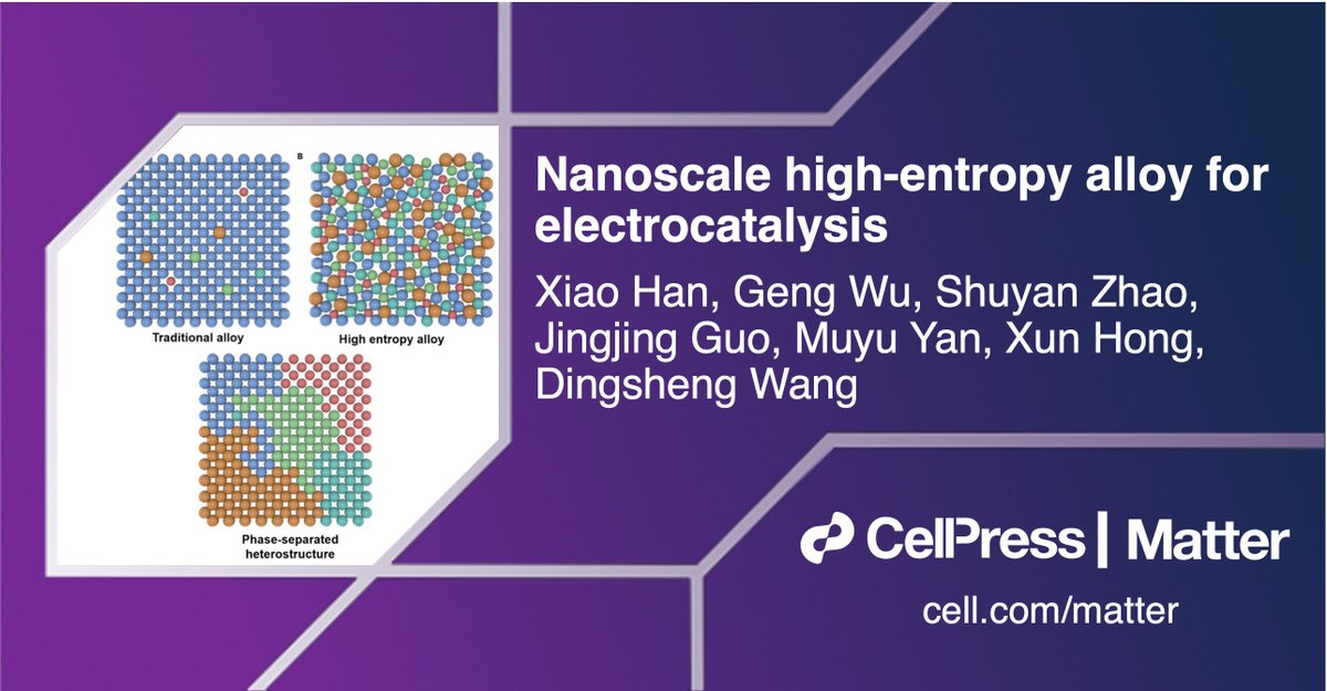 Matter_CP's tweet photo. Xun Hong, Dingsheng Wang and colleagues provide a comprehensive summary of the current understanding of the structure of high-entropy alloys and corresponding characterization methods in #MatterIssue48! @Tsinghua_Uni
Read more: https://t.co/uPpzxQUKVm https://t.co/rTCQIEvf2F