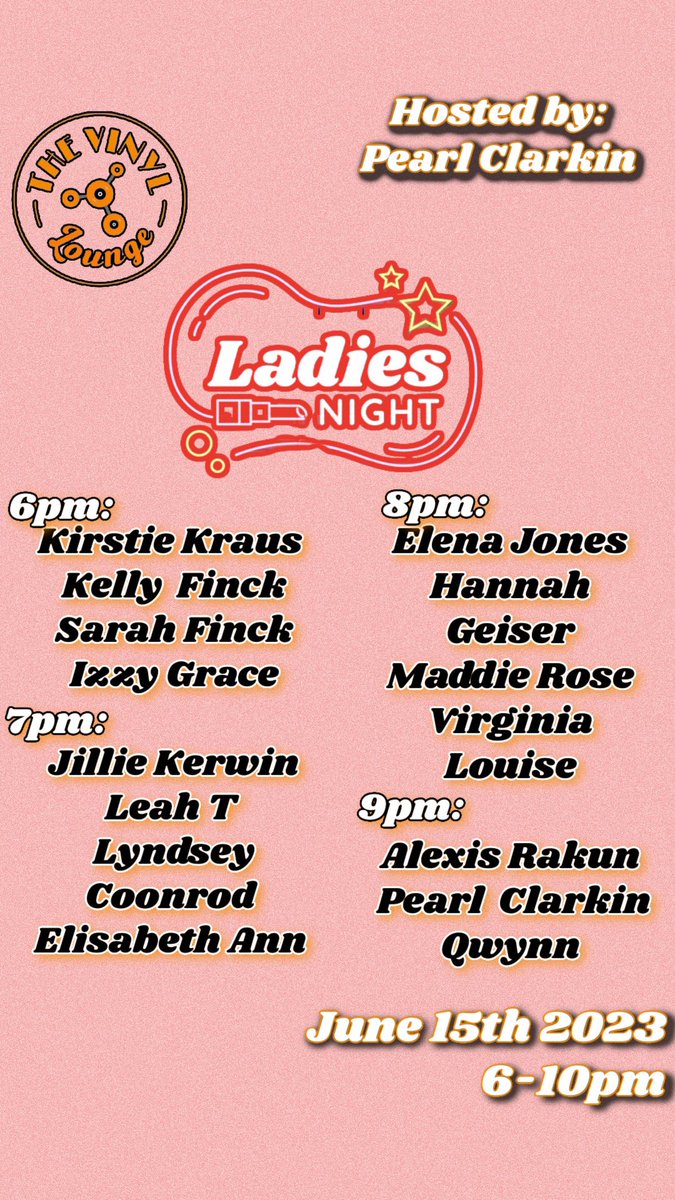 Playing a ladies night show tonight at @The_VinylLounge with @PearlClarkin & #kellyandsarahmusic and @IzzyGraceMusic #ladiesnight #thevinyllounge