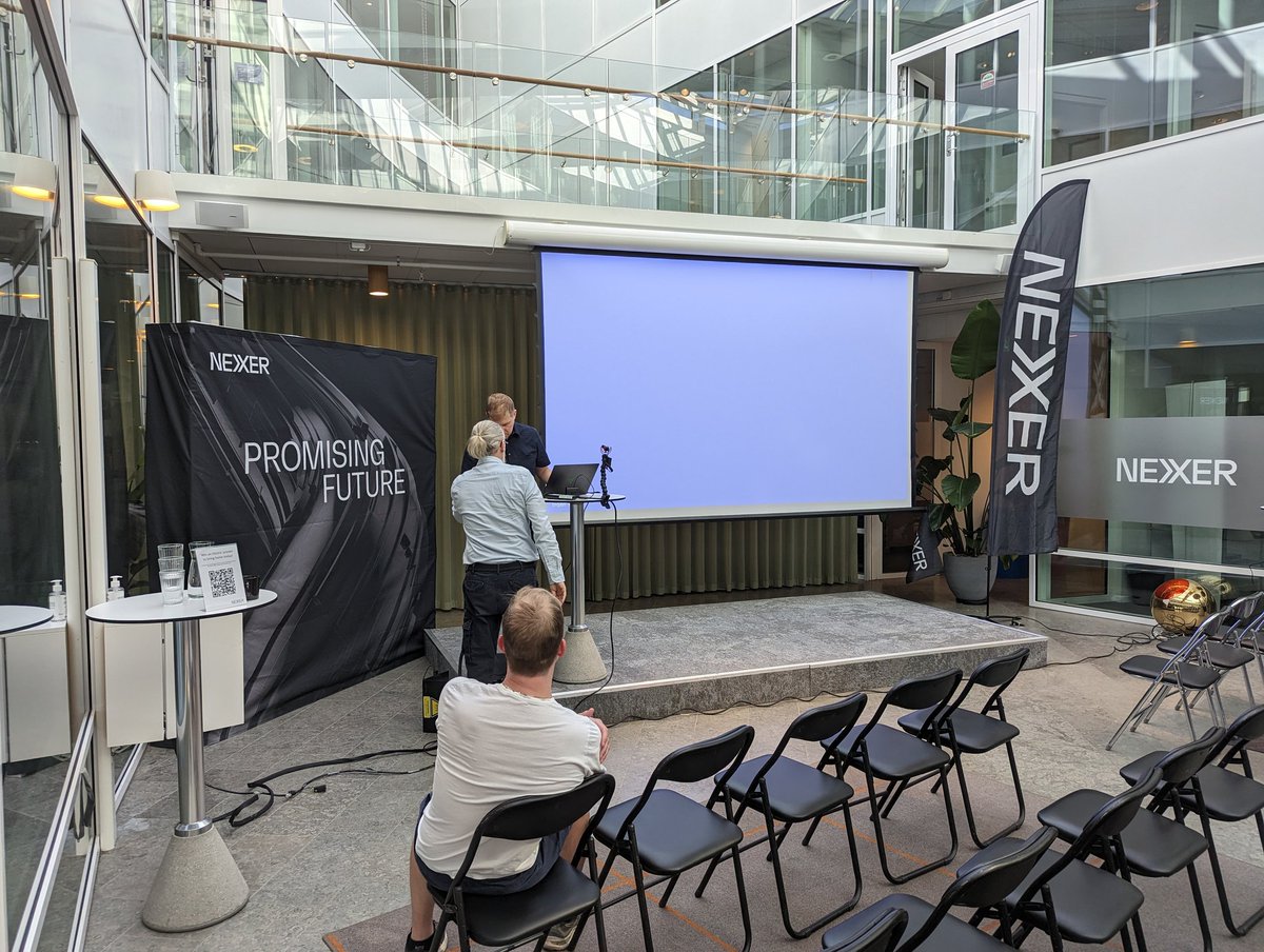 StockholmCpp's tweet photo. Tech setup test and first guests arriving to today's meetup. The awesome venue is @nexergroup's https://t.co/4XMXsHi9xQ