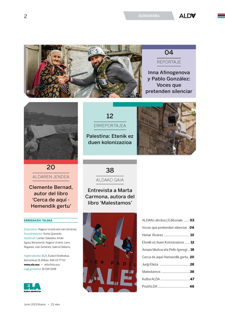 #ALDA23| 💥Labetik atera berri dugu ALDA aldizkariaren ale berria! 💥

💥¡Ya está en la calle el nuevo número de ALDA! 💥

WEB ela.eus/alda
PDF  labur.eus/PDAel
