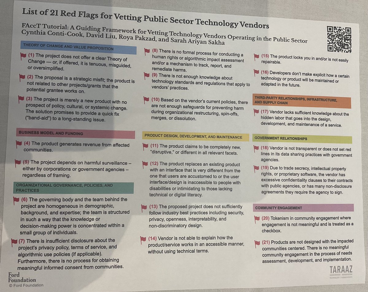 I love it when a FAccT tutorial has a handout #FAccT2023