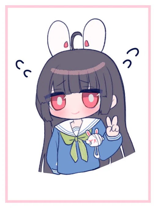 「ピースして」 とお願いすると、ちょっと緊張しながら、そして照れながらもしてくれるミユ   #ブルアカ #ブルアカイラスト部