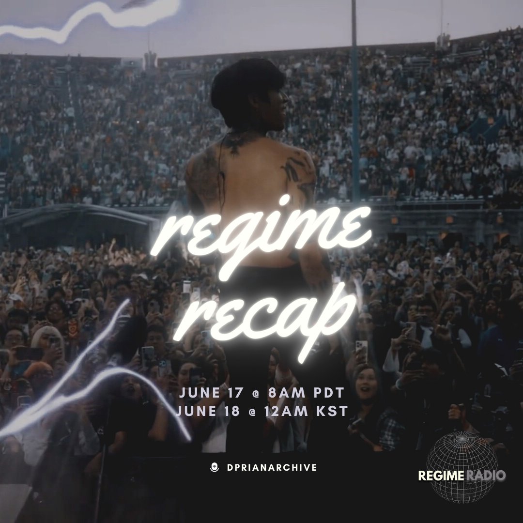 Introducing 𝐑𝐄𝐆𝐈𝐌𝐄 𝐑𝐄𝐂𝐀𝐏: a Spaces dedicated to the DPR team. On June 17 @ 8AM PDT / June 18 @ 12AM KST, we'll be hosting a show to discuss the team's future plans, upcoming festivals, and chatting with other Dreamers. Come join us! The Spaces link is below. ❤️