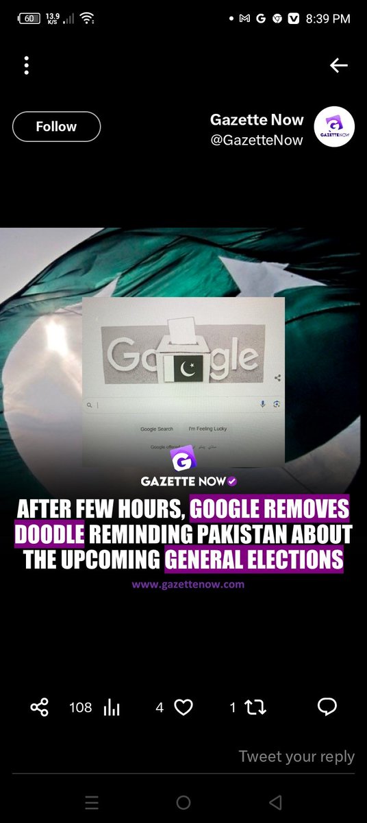 There are many other events for Google Doodle ,,
why Pakistan general election is so important for USA Google?
#GoogleDoodle https://t.co/n01N4ARiys