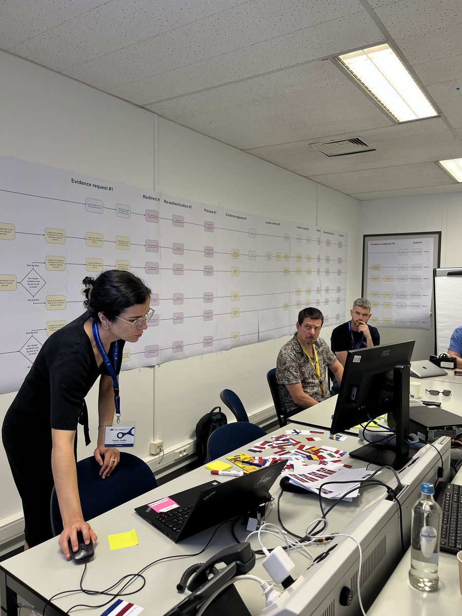 During the second #OnceOnly Projectathon, participants attended an exploration room to discuss UX key patterns, providing in-depth information on the user-centricity of the Once-Only Technical System. Lean more on the process behind #OnceOnly here ec.europa.eu/digital-buildi…