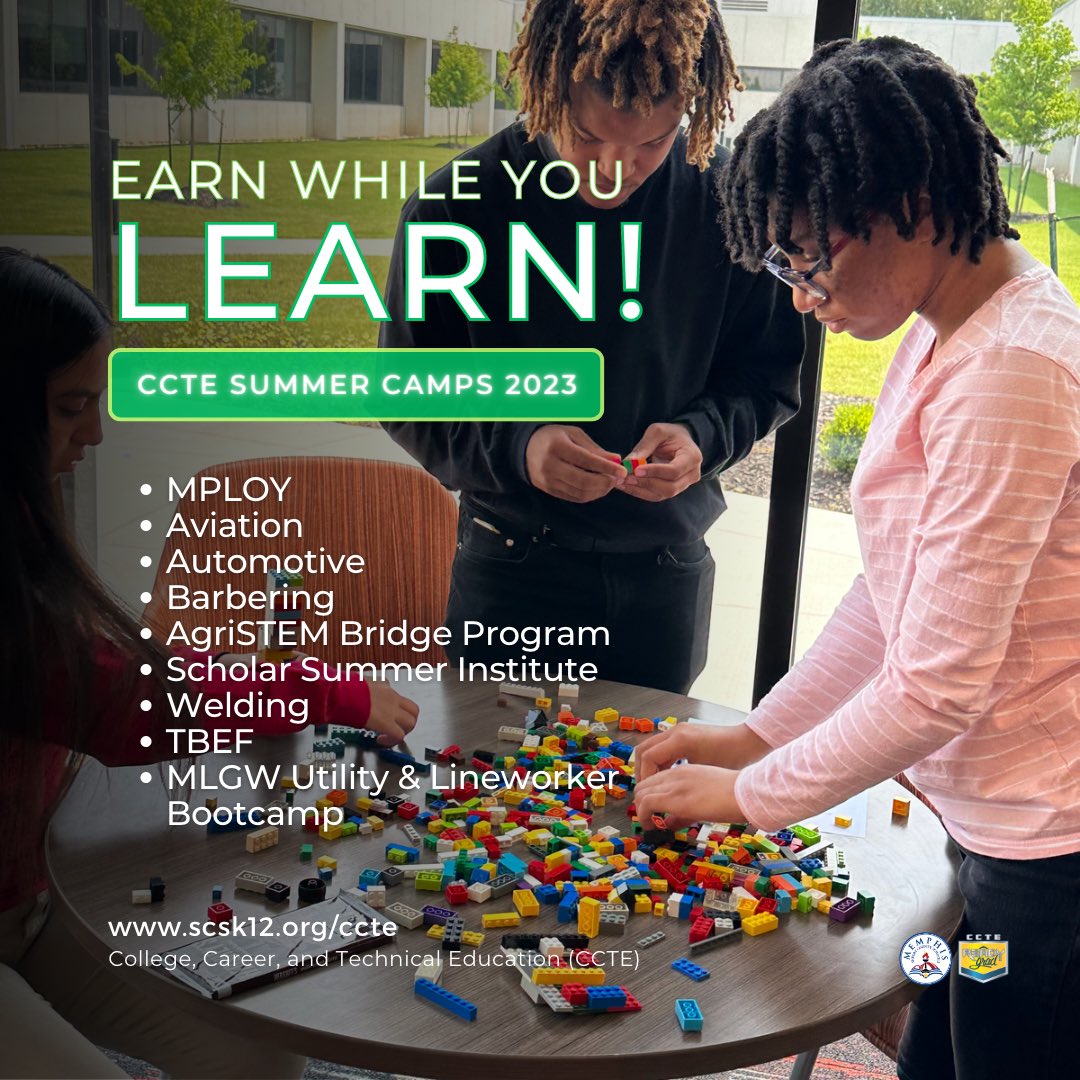 MSCS_CCTE's tweet image. CCTE students and instructors are learning and earning around the city, this summer! 

From STEM-based to Automotive camps, the professional development and WBL opportunities are endless. 

Stay tuned for more highlights of our various summer camps. ☀️

#readygrad #wblintn #CTE