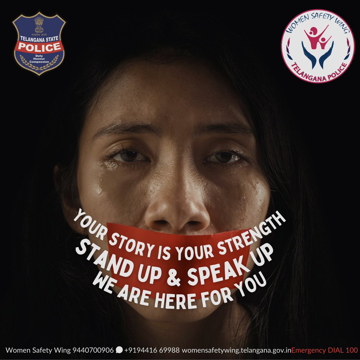 tg_womensafety's tweet photo. YOUR Story is Your STRENGTH.. Stand up &amp; Speak up.. We are here for you! @Shikhagoel_IPS @ts_womensafety @TS_SheTeams @Bharosa_TSWSW @ts_ahtuofficial @PridePlace_WSW 
EMERGENCY 🆘 Dial 100🚨

#WomenSafetyWing #TelanganaPolice #Telangana #Speakup #Safety #Women #Awareness https://t.co/NUJ56c4DlB