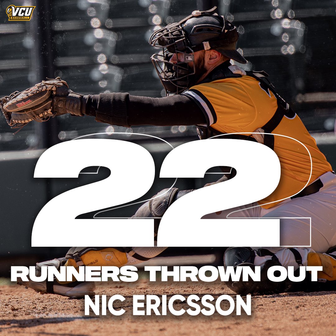 VCU Baseball (@vcubaseball) on Twitter photo We did warn people … don’t 𝗥𝗨𝗡 on Chunk.
<a href="/nicholascdh20/">Nicholas Ericsson</a> finishes 3️⃣rd in the nation in runners thrown out. 👏👏
#LetsGoVCU We did warn people … don’t 𝗥𝗨𝗡 on Chunk.
<a href="/nicholascdh20/">Nicholas Ericsson</a> finishes 3️⃣rd in the nation in runners thrown out. 👏👏
#LetsGoVCU