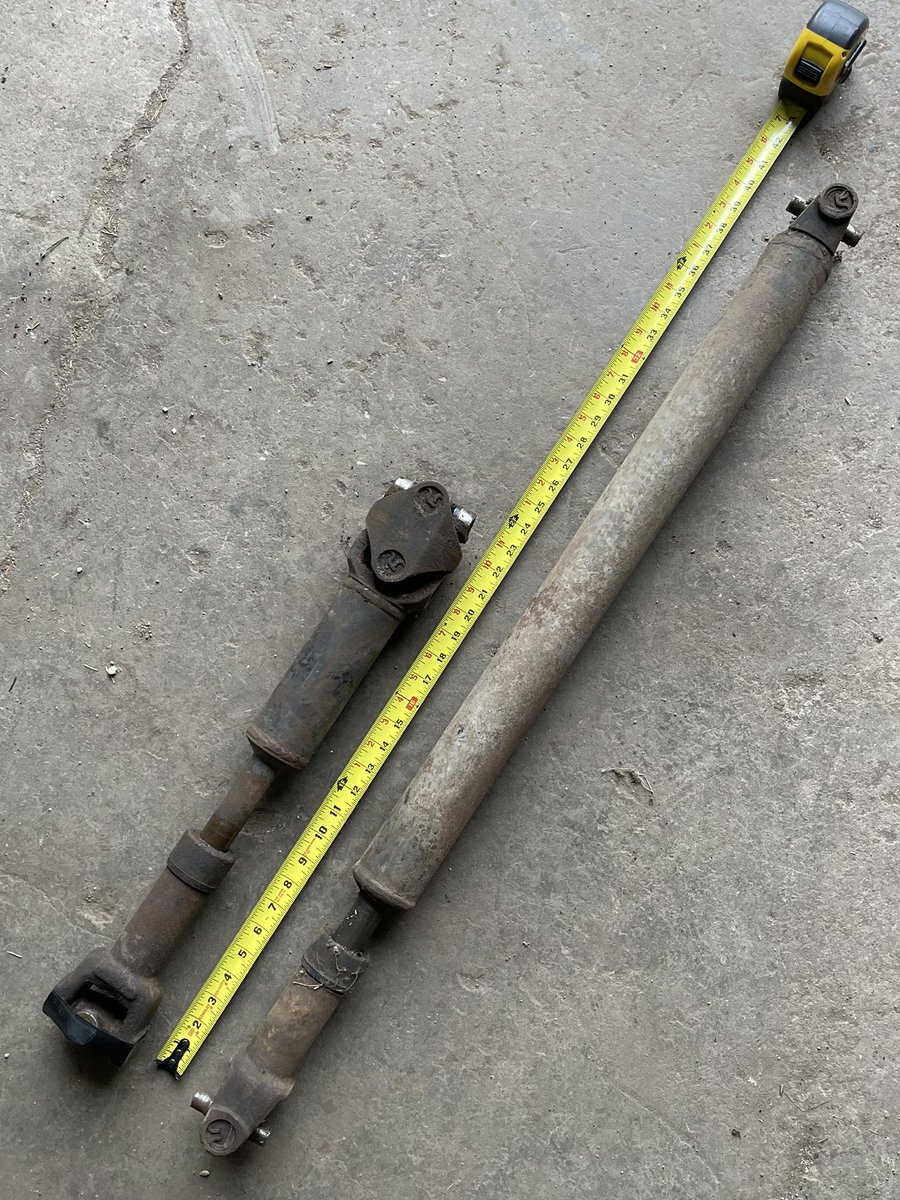 A 93” wheelbase, a 1 ton transmission and 7” lift makes for some interesting driveshafts. #Jeep